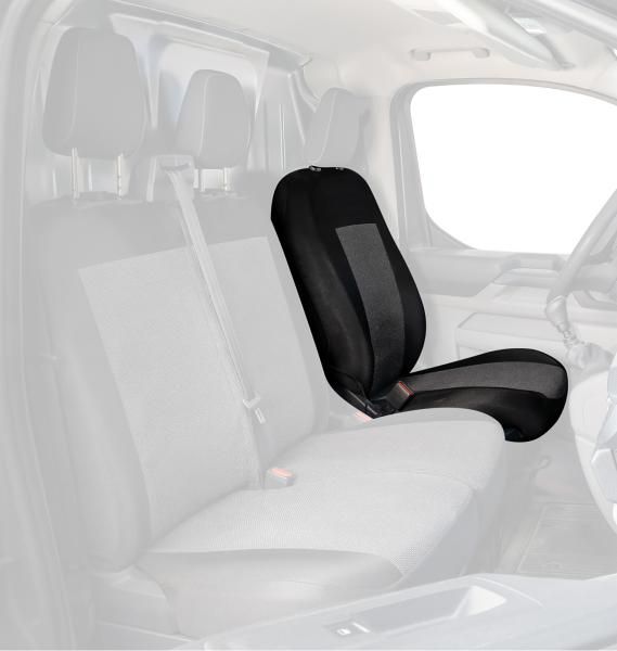 Funda para asiento de conductor de furgoneta Cora SP30/SP31 en mezcla de algodón negro