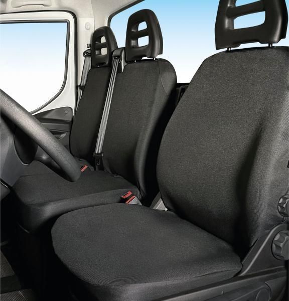 Cora Van Seat Covers, Size SP32, Split Seat, Black Polyester Fabric
