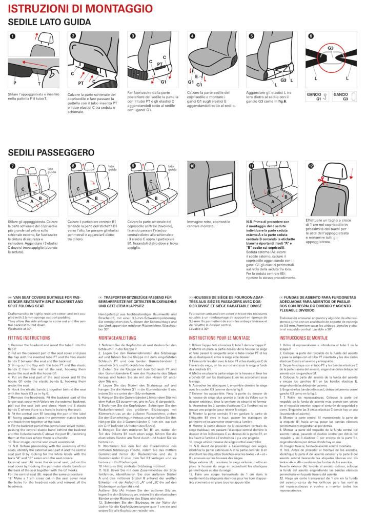 Fundas para asientos de furgoneta Cora Manufacturing, tamaño SP36, asiento dividido, abatibles, tela de poliéster negra
