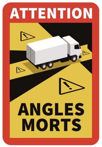 Cora LKW-Aufkleber „Angles Morts“ 250 x 170 mm
