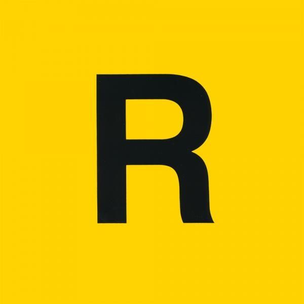 Cora Yellow ''R'' Abfalletikettenaufkleber