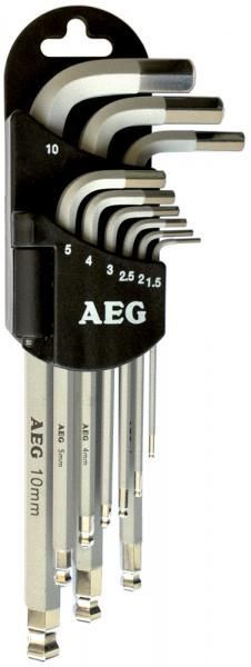 Juego de 9 llaves hexagonales con soporte Aeg