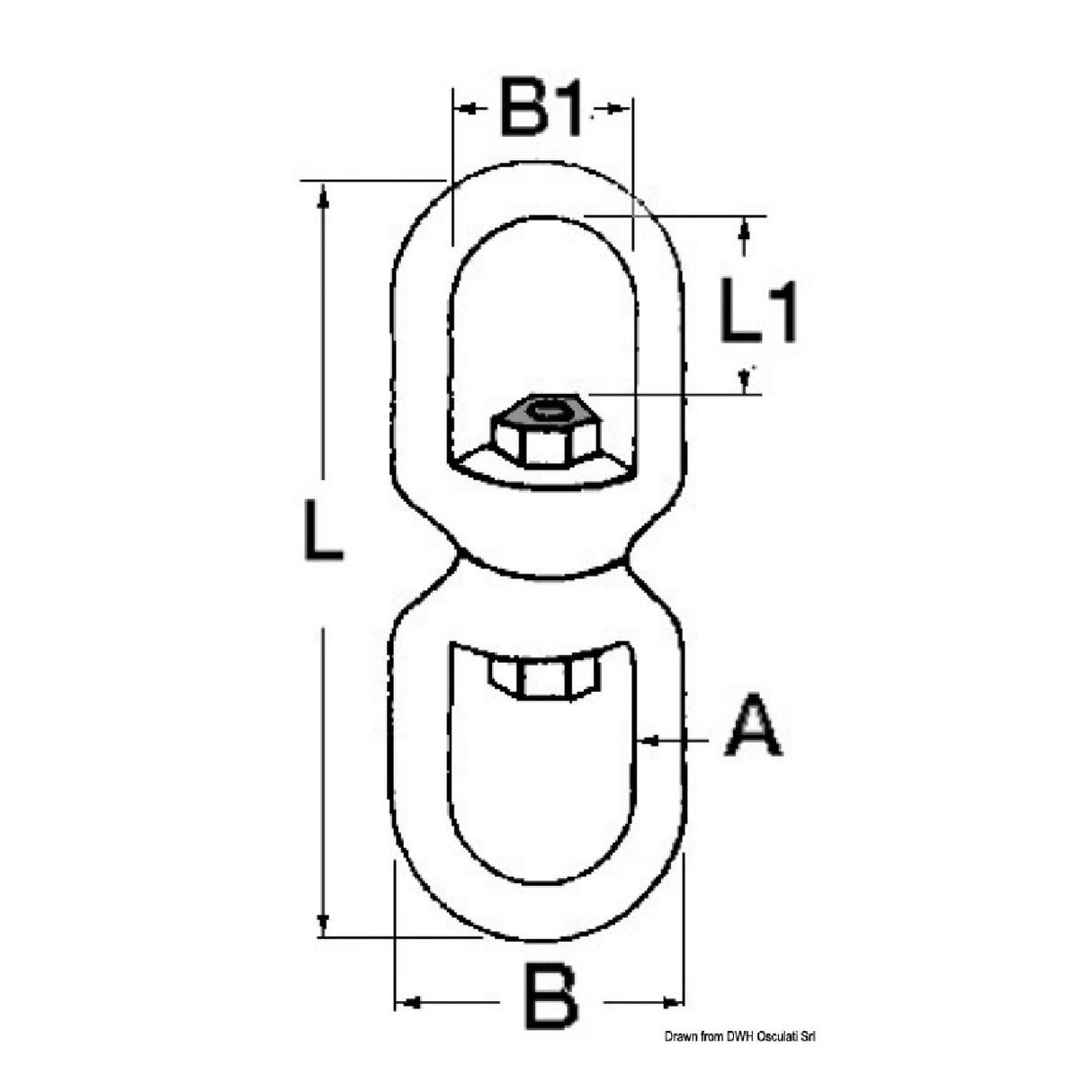Osculati Girella in acciaio inox AISI 316 per utilizzo nautico 01.018.04