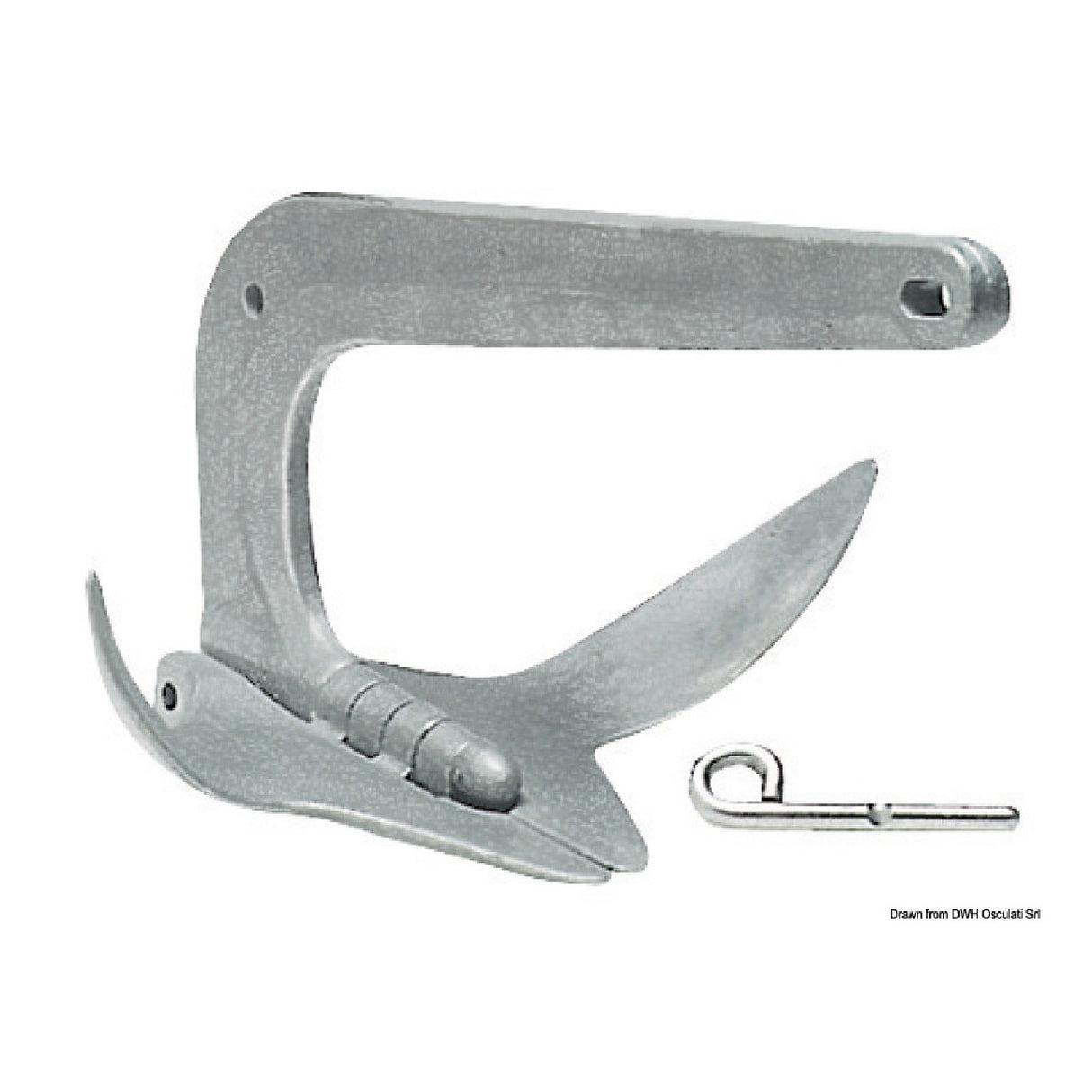 Anclaje de trébol Osculati, versión plegable, fabricado en acero fundido galvanizado en caliente 01.104.05