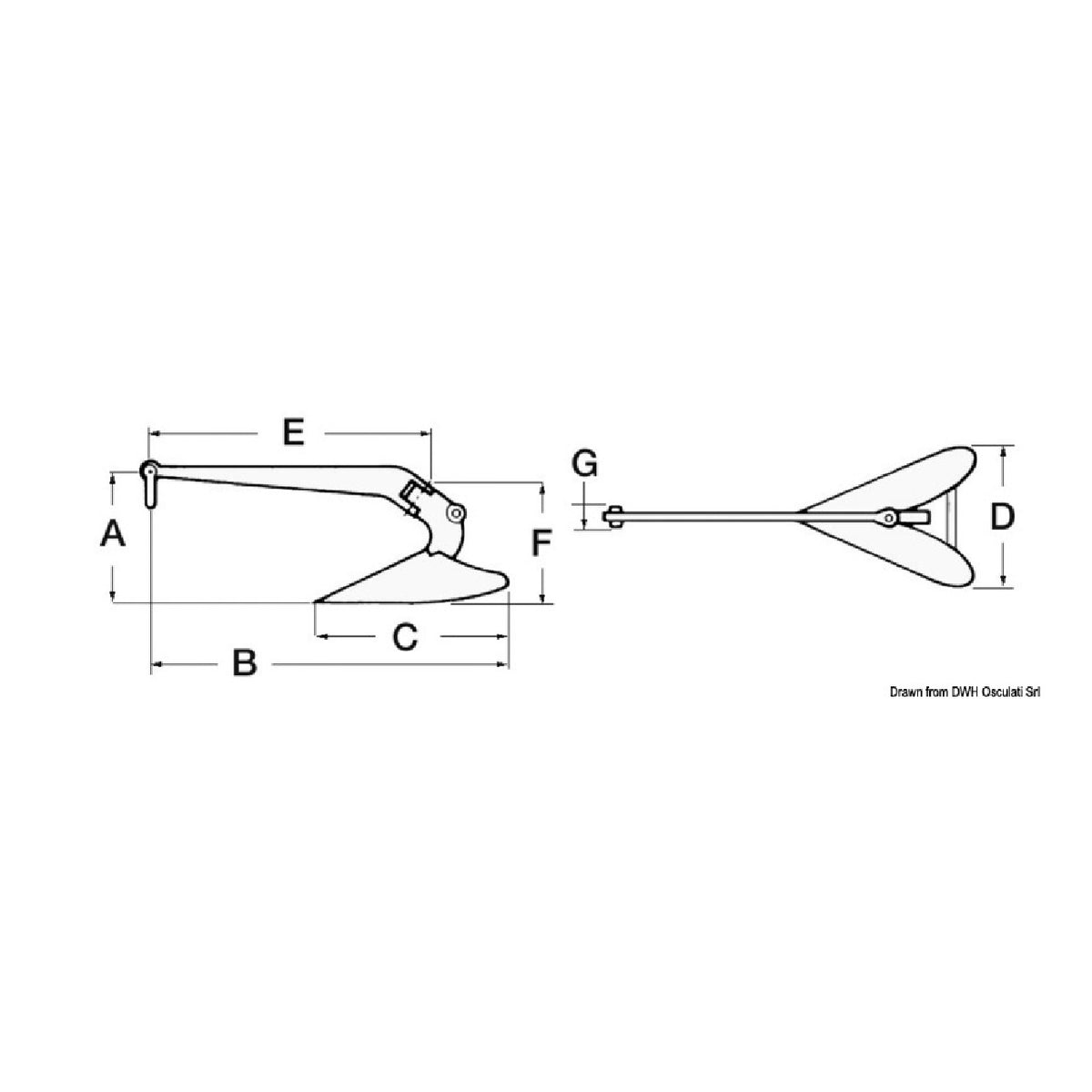 Osculati Ancora Plough da 7 a 35 Kg 01.144.07