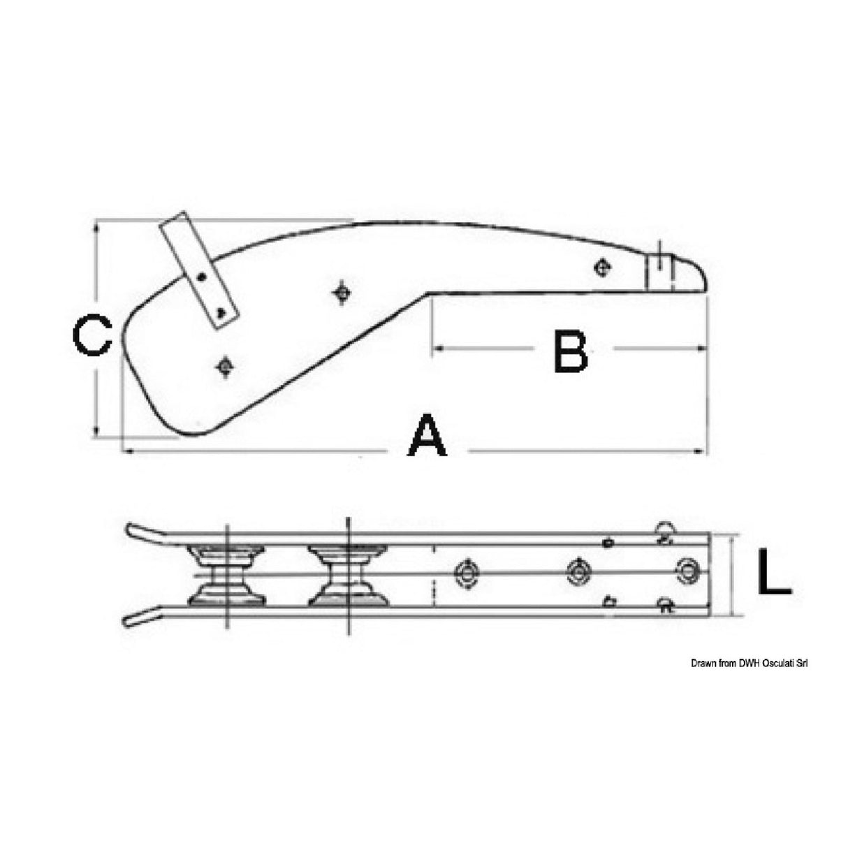 Osculati Musone fisso con cavallotto guida catena 01.336.01