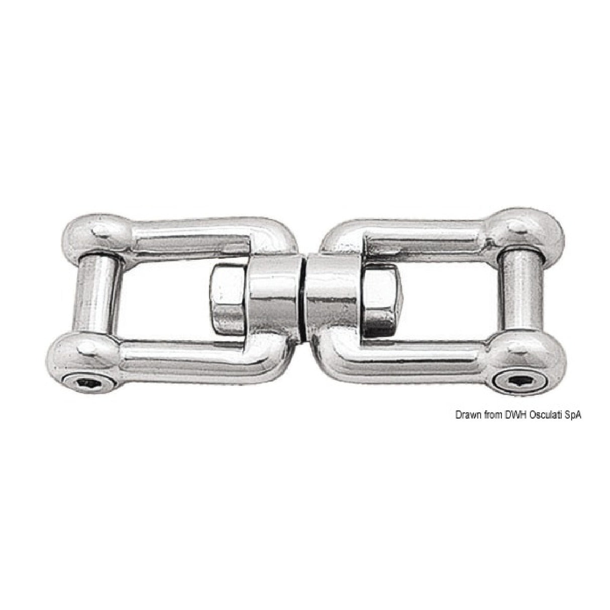 Grillete giratorio pulido de acero inoxidable AISI316 de Osculati/grillete con pasador de alambre 01.439.00