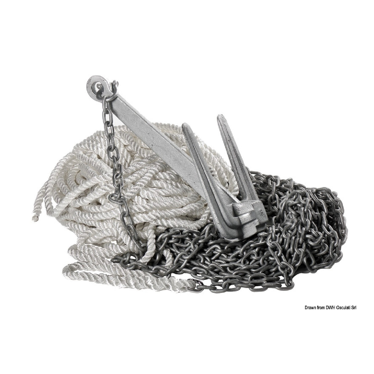 Osculati Kit ancora Hall barca composto da cima, catena, giunto ed ancora 01.710.01