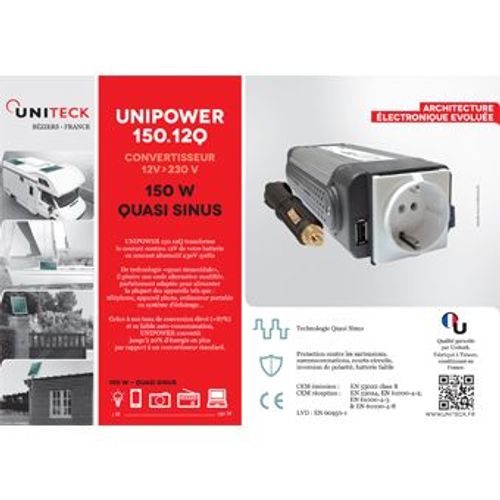 Uniteck Wechselrichter DC/AC 12V>230V quasi-sinusförmig 150W UNIPOWER 150.12Q