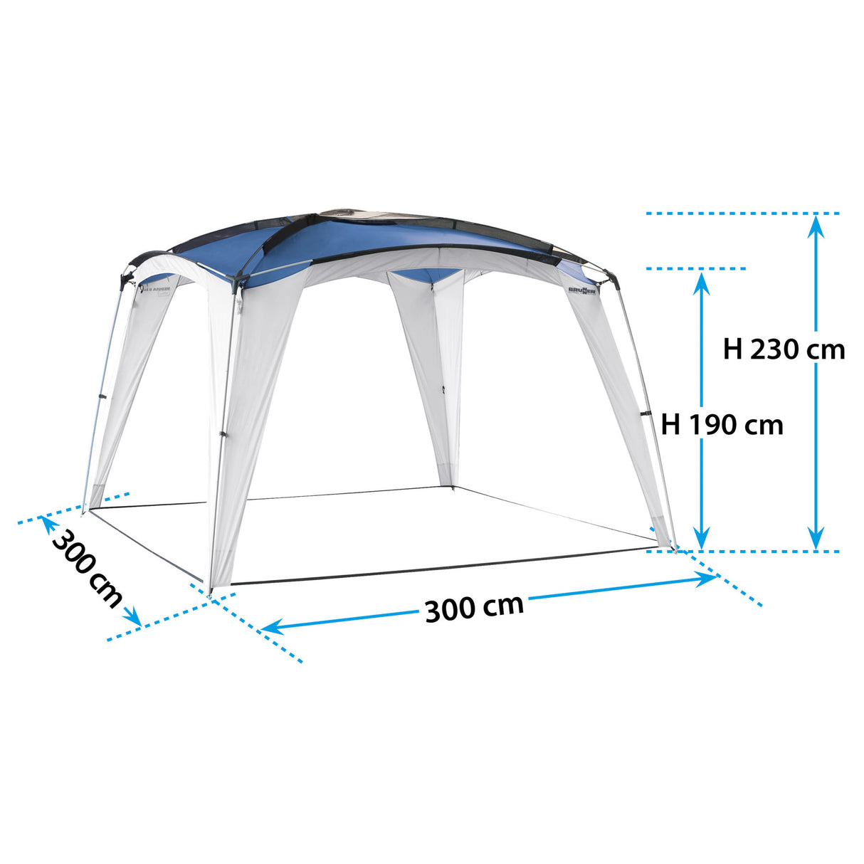 Gazebo Medusa II 3X3 Blu Brunner