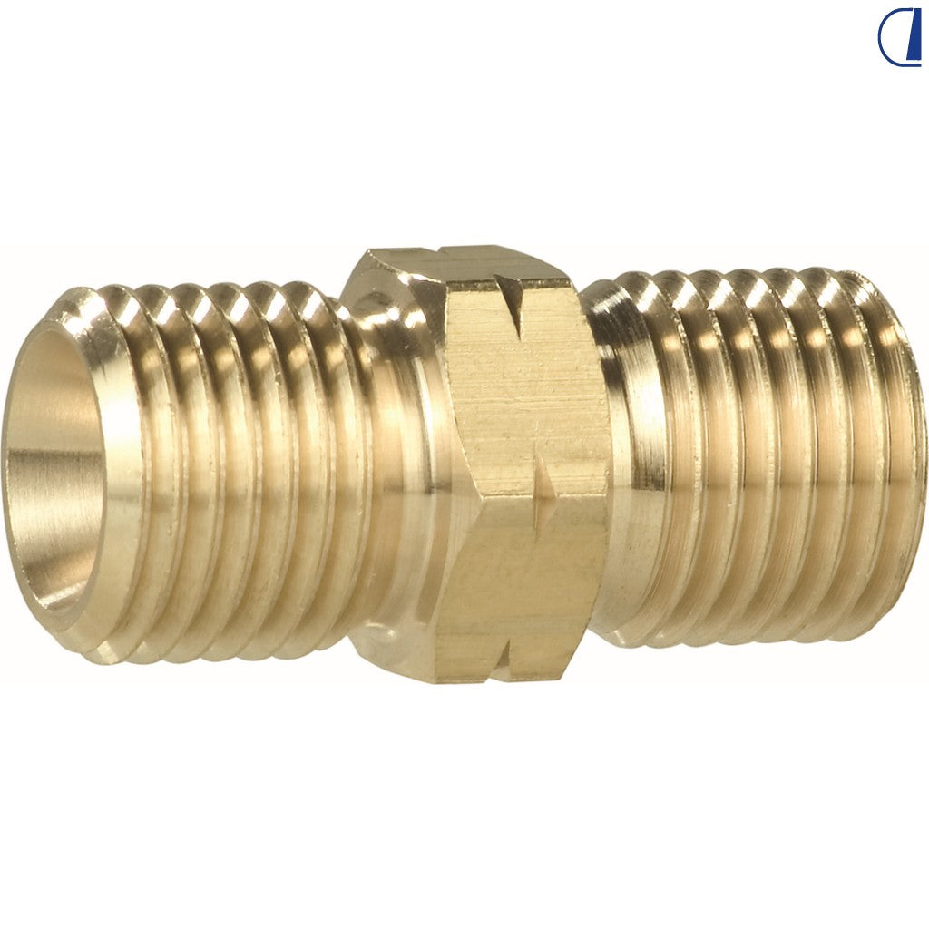 GOK Raccordo dritto in ottone per flessibili gas M 1/4" SX