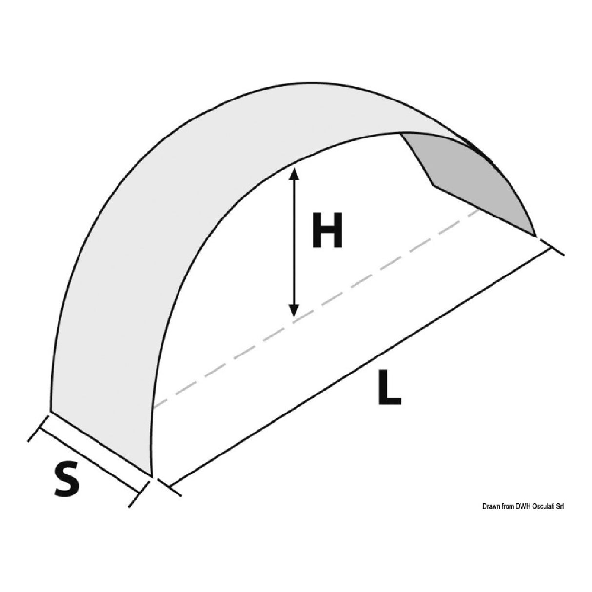 Osculati Ersatzkotflügel für Anhängerrad 02.012.01