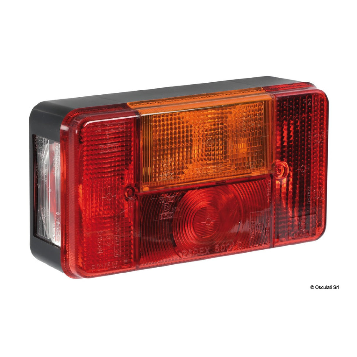 Osculati Rückleuchte für Anhänger rechts, 5 Funktionen, 4 Glühbirnen, 190x100, 02.021.08