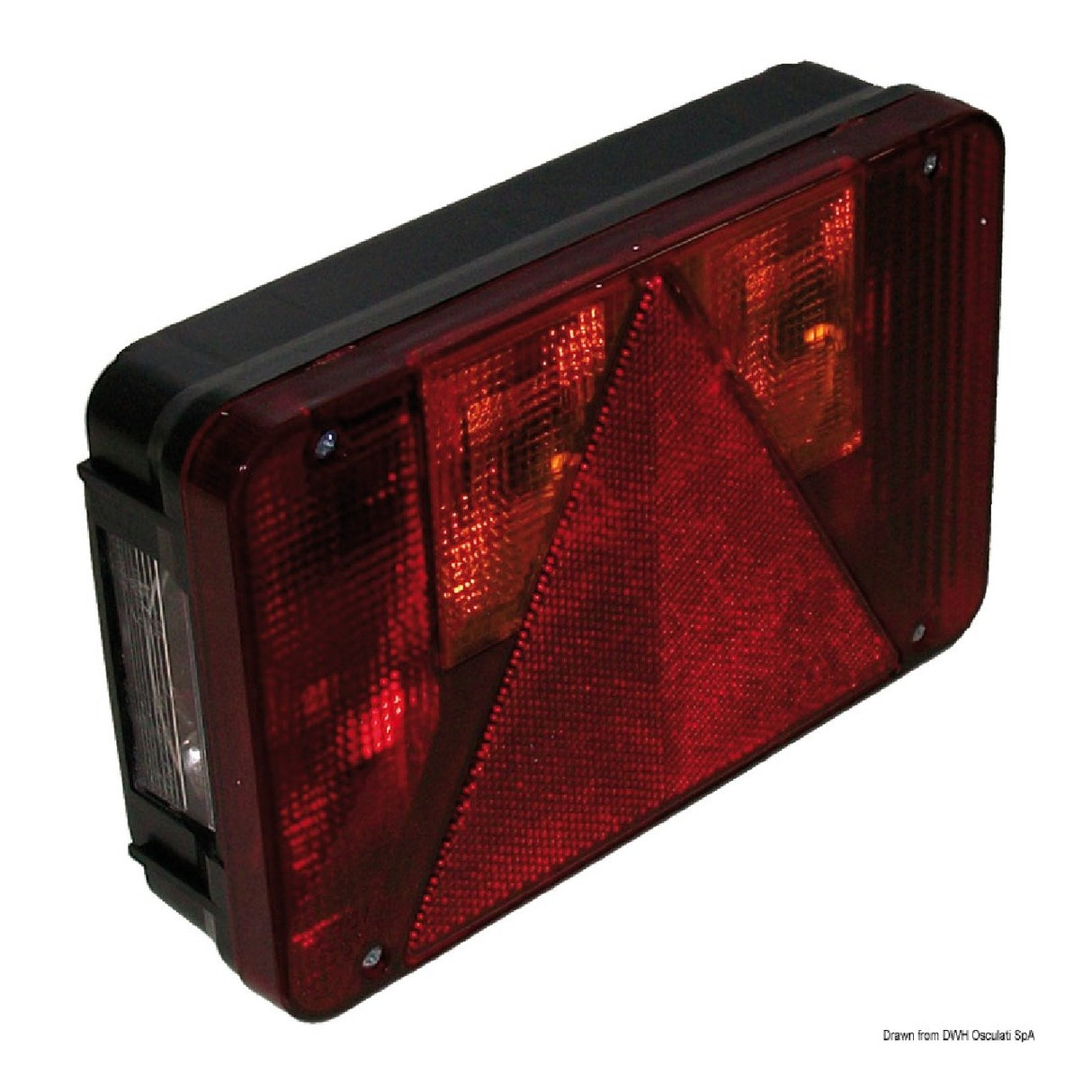 Osculati Fanale carrello traino posteriore DX 5 funzioni 4 lampadine 02.021.10 - AmerigoStore