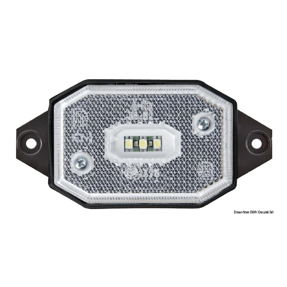 Osculati Fanale carrello traino posizione LED anteriore luce bianca staffa 02.021.43 02.021.43 - AmerigoStore