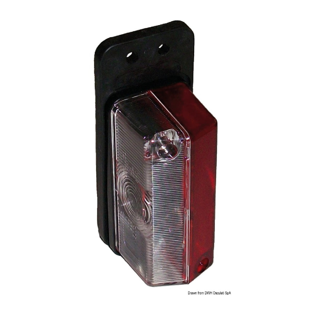 Fanale Osculati para carrello de remolque de tamaño base de goma blanco/rojo 02.022.02