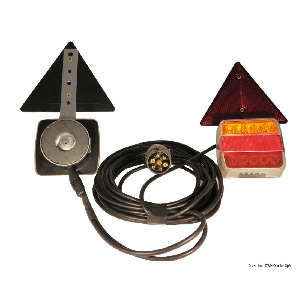 Osculati Kit luci a LED per carrello traino fissaggio magnetico 4 funzioni 02.023.22 - AmerigoStore