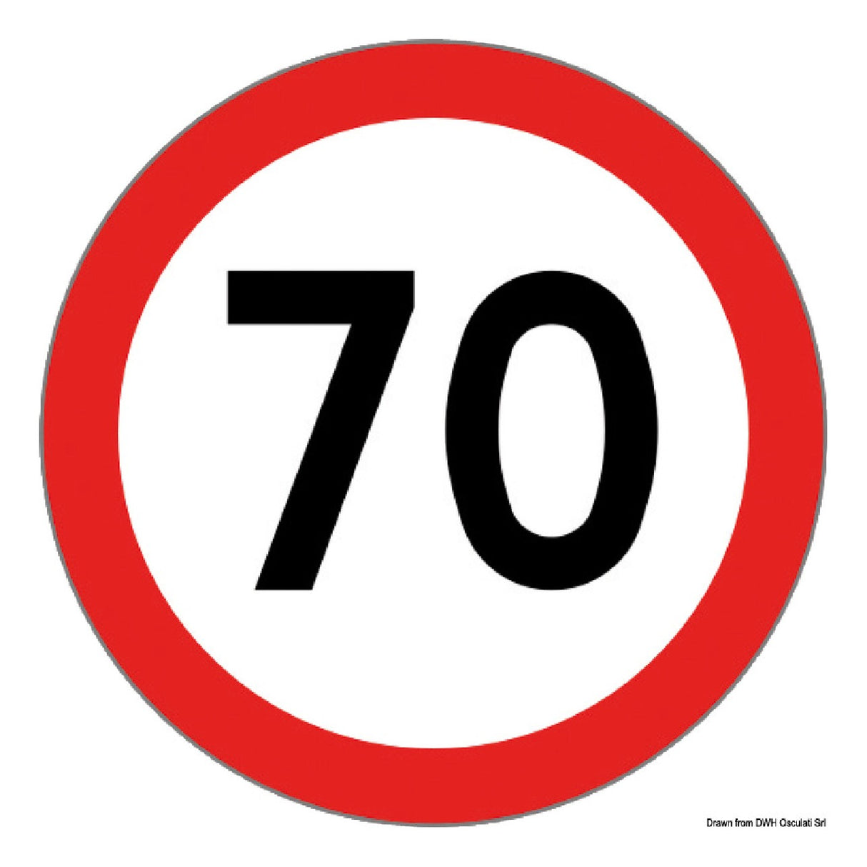 Osculati approved adhesive speed signal for towing trailer 70 km/h 02.023.40