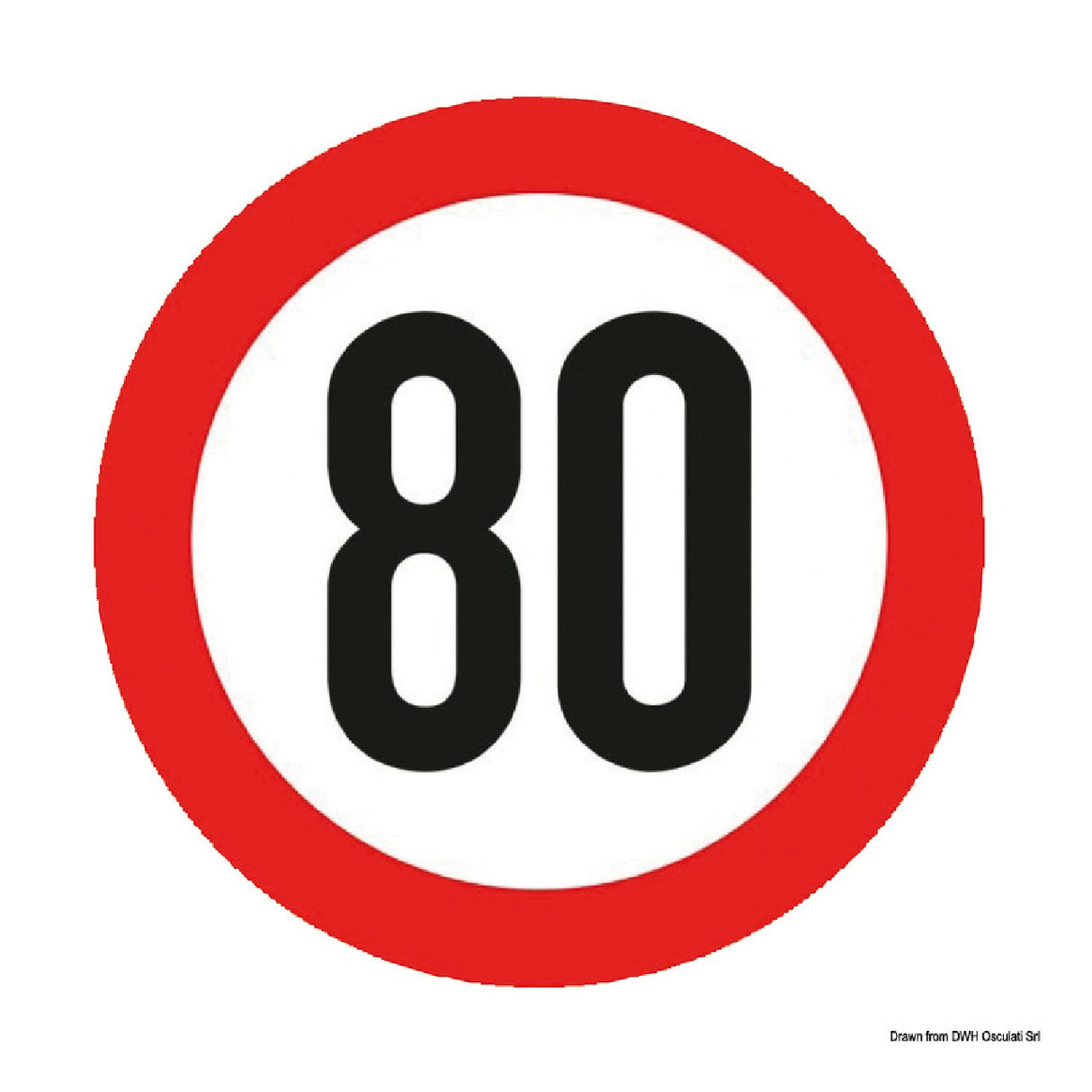 Osculati approved adhesive speed signal for towing trailer 80 km/h 02.023.41