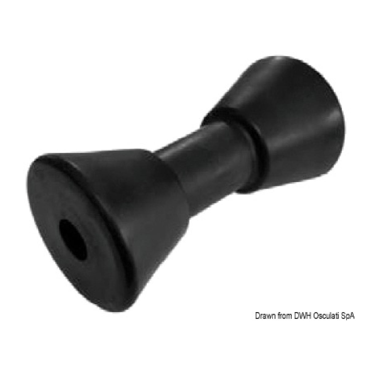 Osculati Schwarze zentrale Anhängerrolle 190 mm Durchmesser 21 mm 02.029.24