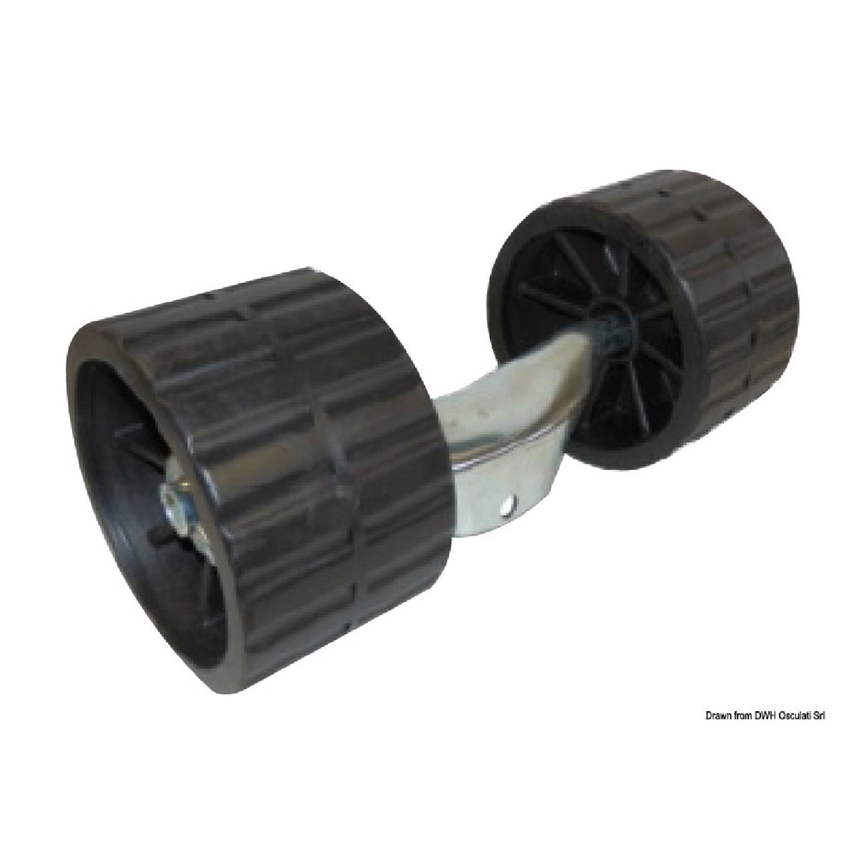 Soporte Osculati con rodillos oscilantes negros para remolque 02.031.51