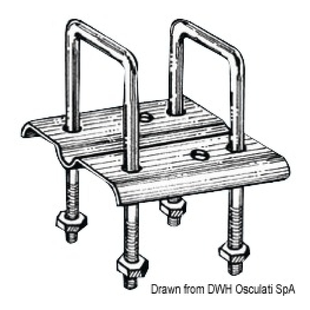Soporte de fijación de rodillos para remolque de barco 02.040.78