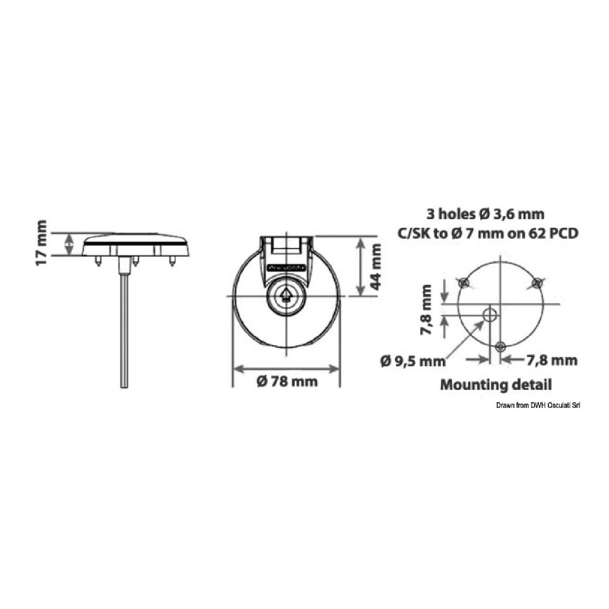 Control de pie Lewmar para molinete eléctrico