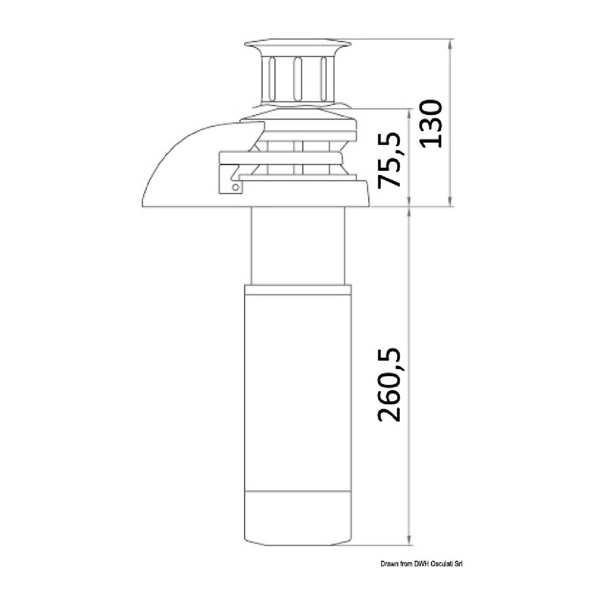 Cabrestante Italwinch Smart V 500-800W 12V - ISO bajo de 8 mm