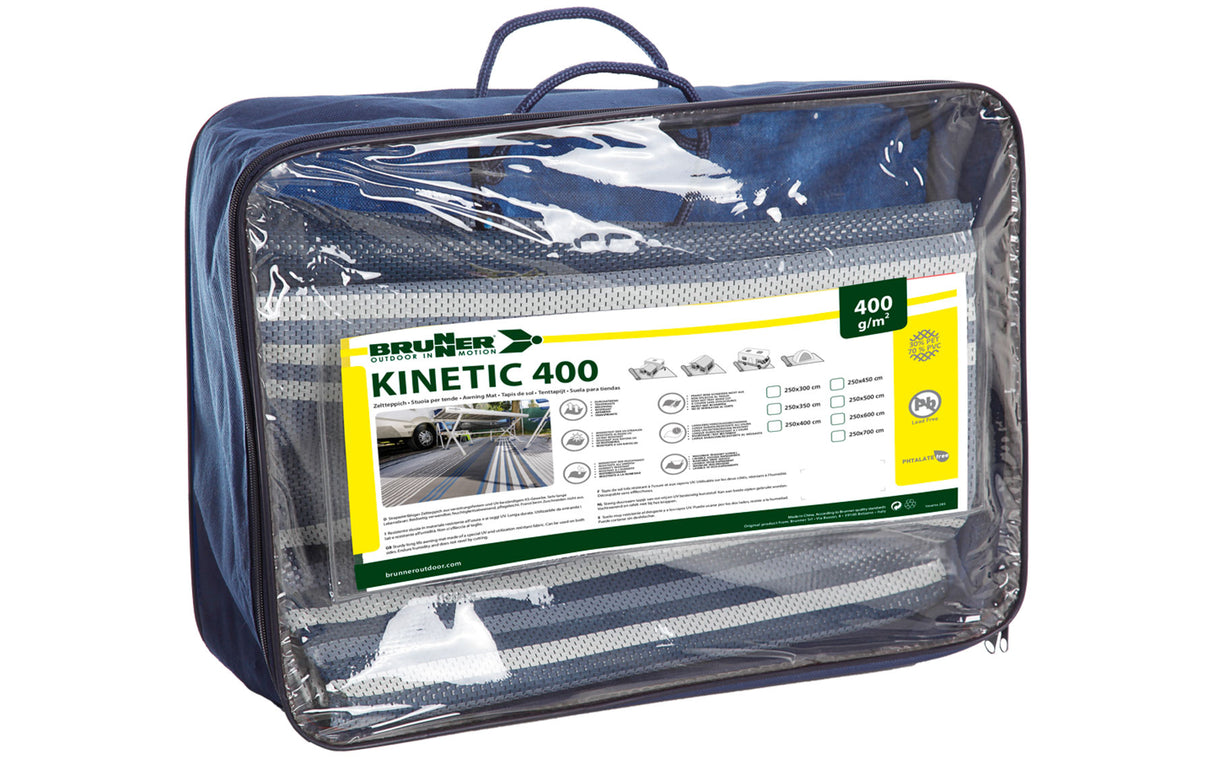 Brunner Kinetic 400 Campingmatte für Wohnmobile und Wohnwagen, 250 x 350 cm, Blau/Hellblau 0201138N.C64