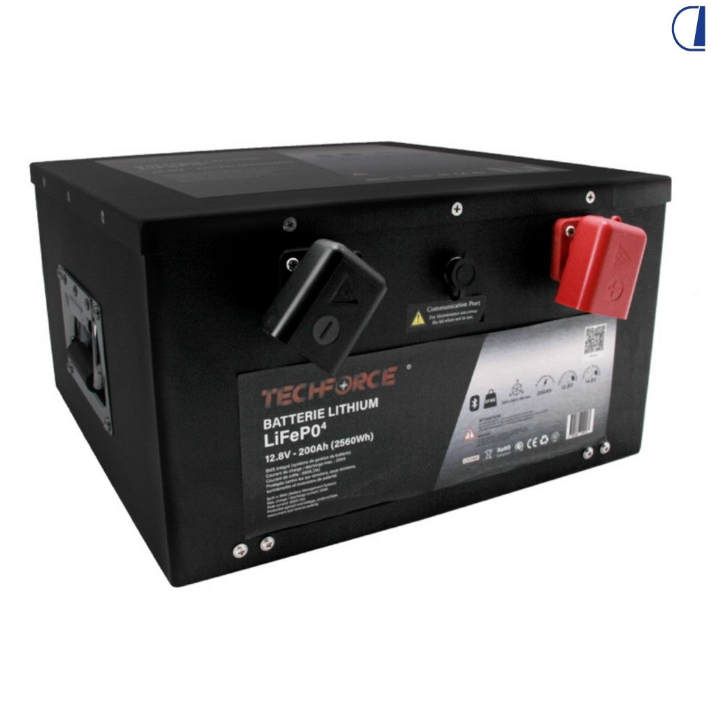 Techforce Batteria LiFePO4 12,8V 200Ah sottosedile con Bluetooth