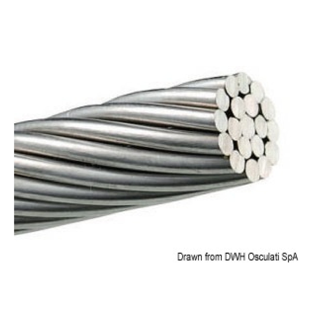 Cable de acero inoxidable AISI 316 Osculati de 19 hilos 03.171.10