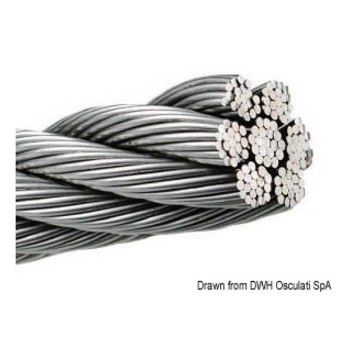 Cable de acero inoxidable Osculati AISI 316 de 133 hilos 03.172.10