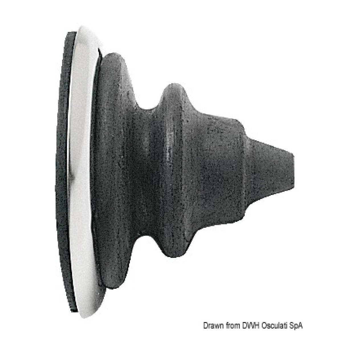 Osculati Ghiera passacavi inox con soffietto Dutral grigio 03.411.00