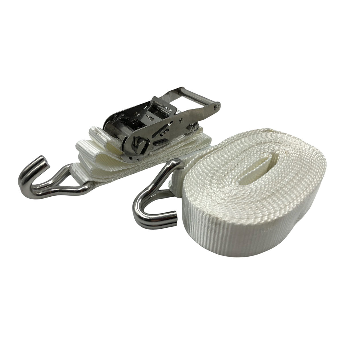 Correa ajustable con hebilla de acero inoxidable y ganchos cm 60/600 Ancho mm 25