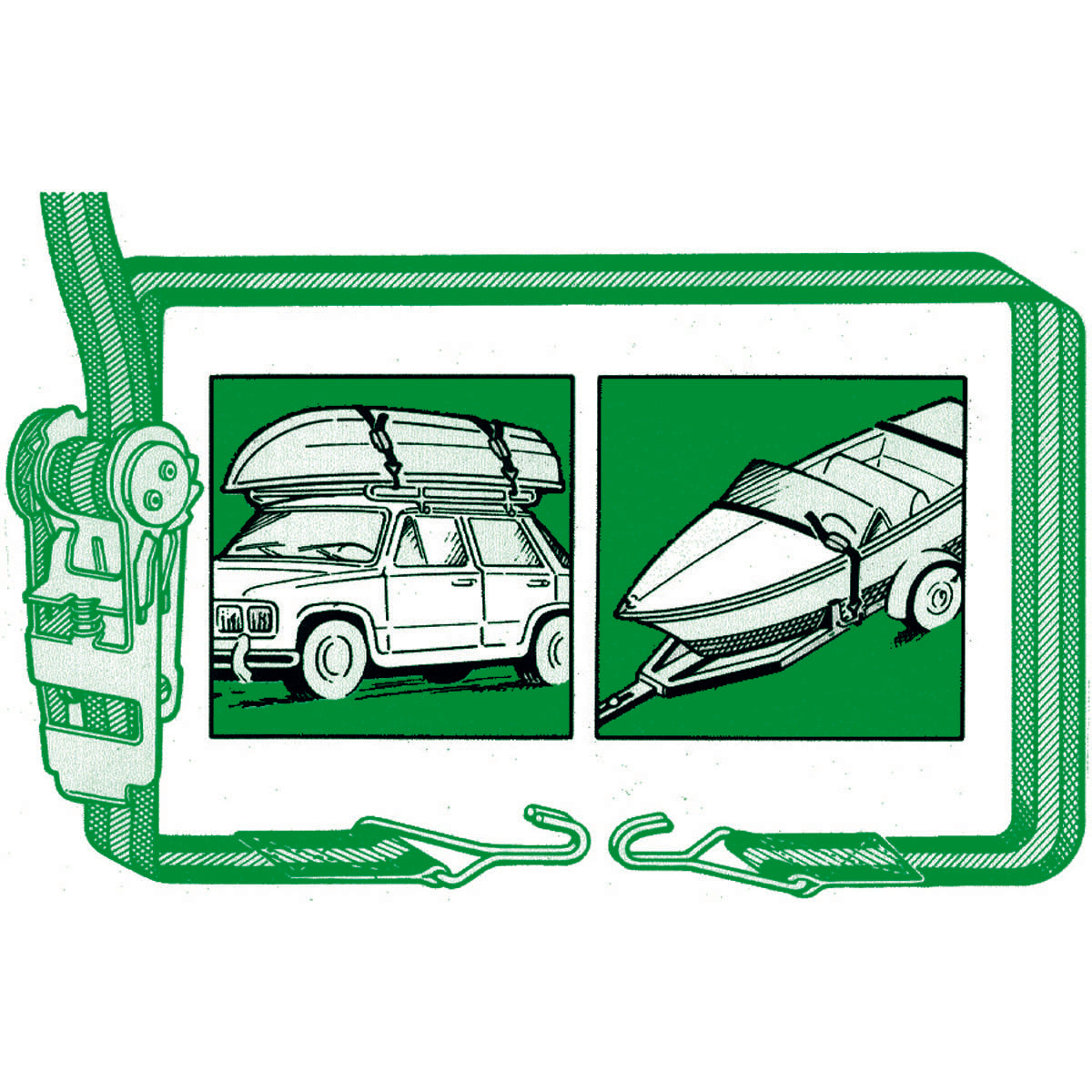 Trem Adjustable strap with buckle and stainless steel end hooks, length 60/250 cm