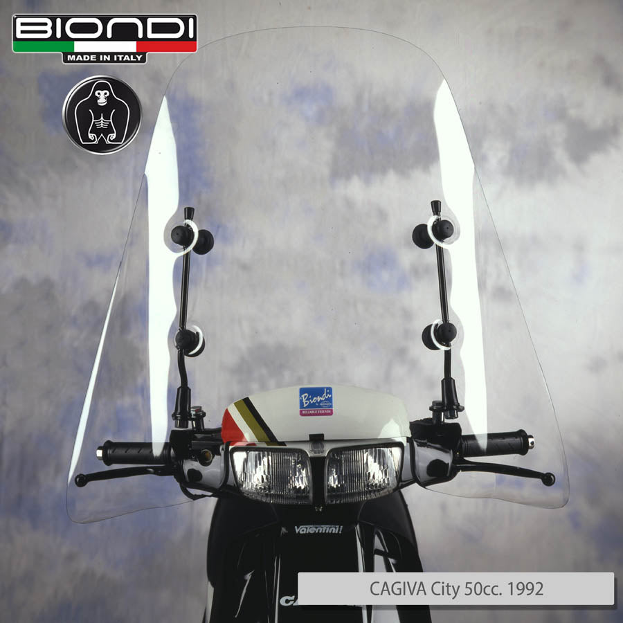 Biondi Parabrezza Club CAGIVA City 50 1992 Trasparente con Attacchi