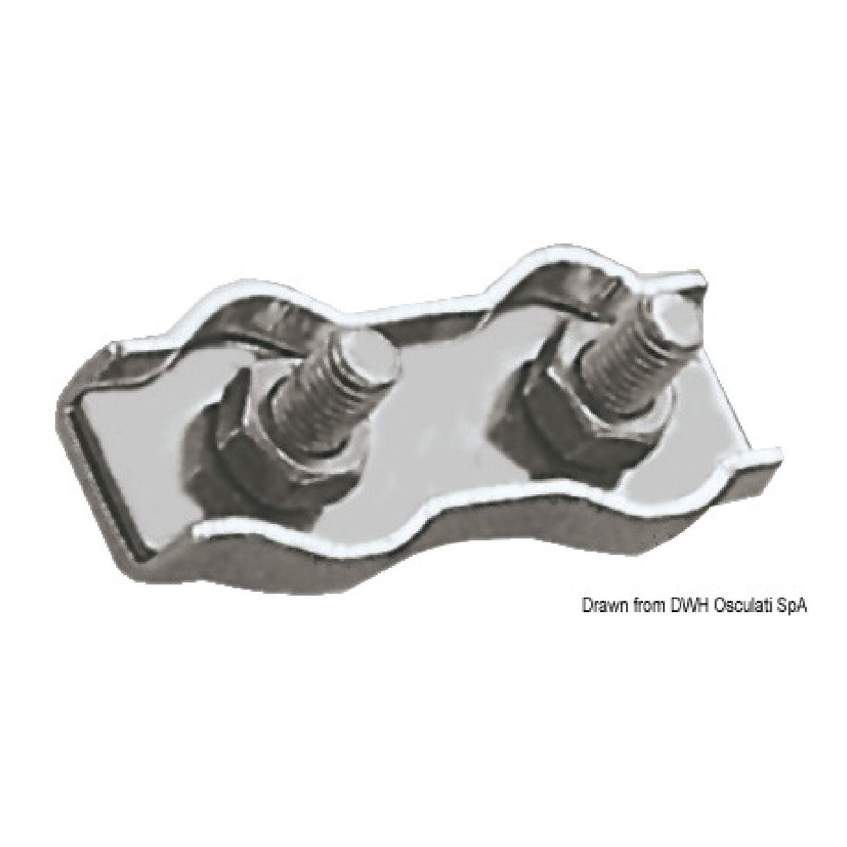 Abrazadera doble de acero inoxidable Osculati de 3 a 8 mm 04.512.03