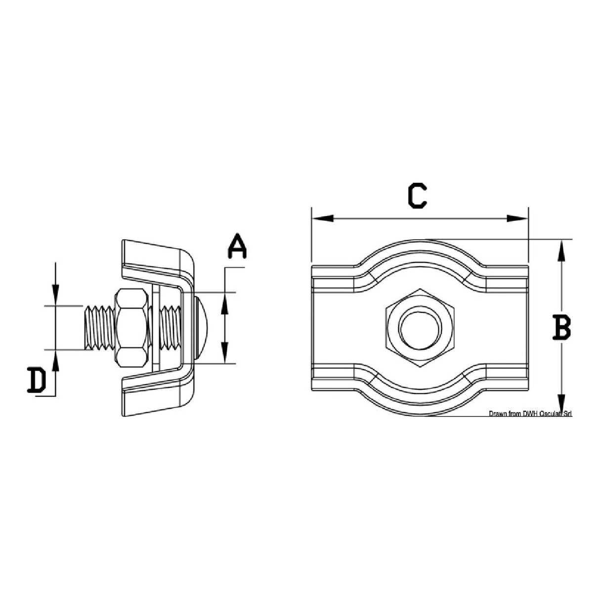 Osculati Einfache Edelstahlklemme 04.513.02