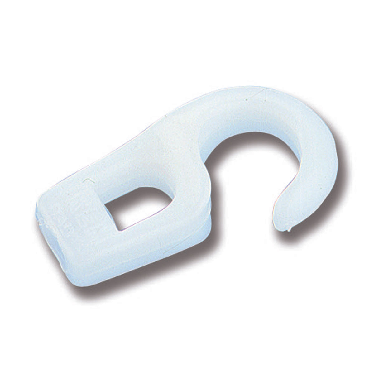 Trem Hooks in white nylon. Package weight 0.65 kg. White. 50 pcs.
