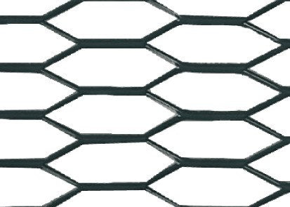 Pilot Racing Grill - Hexagon 8x25 mm - 100x33 cm - Nero anodizzato