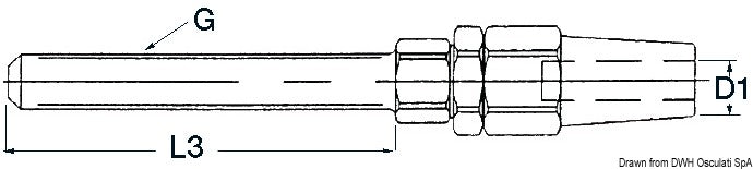 Terminal tensor de acero inoxidable Osculati diámetro 10mm 05.004.16