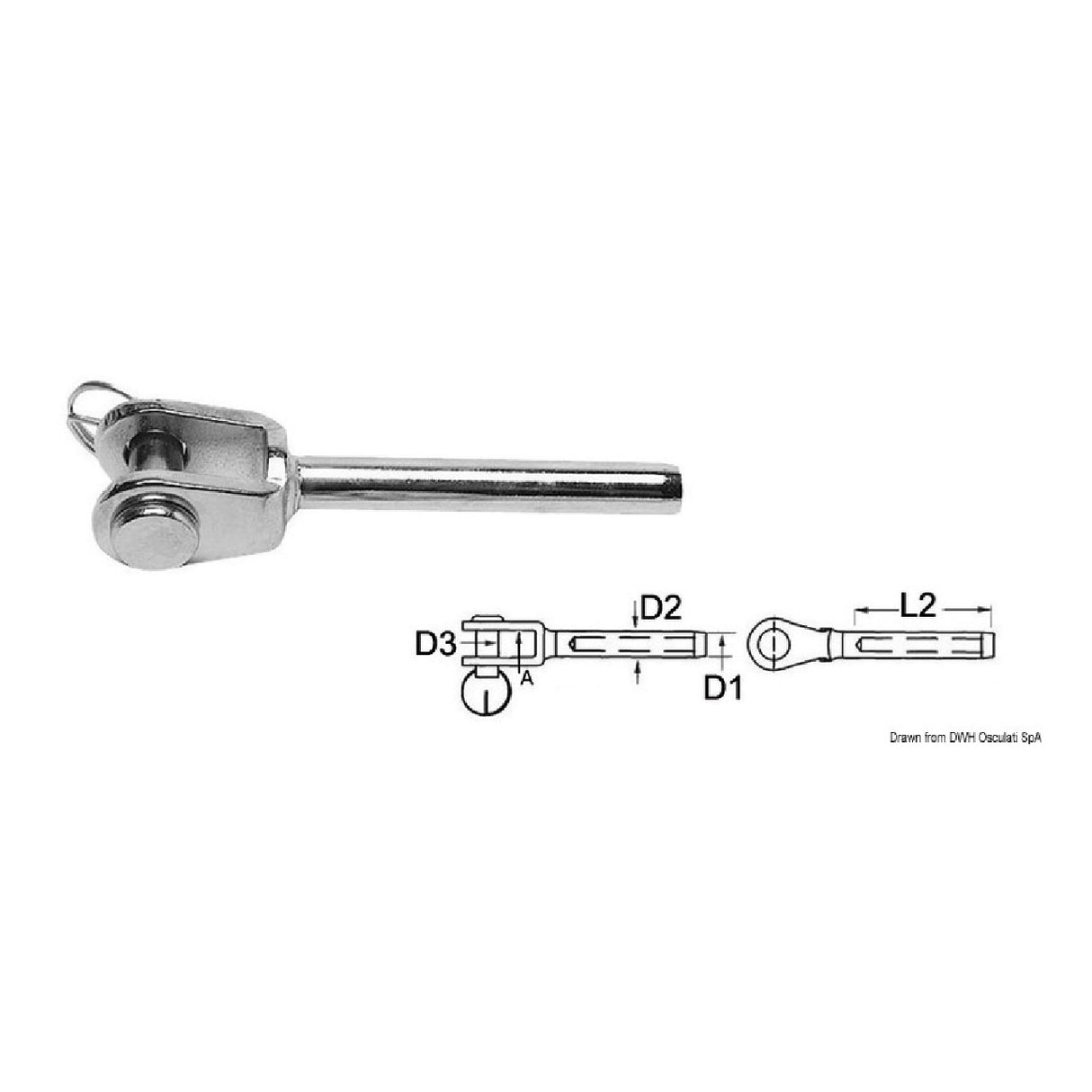 Osculati Press-Fit-Gabelanschluss aus Edelstahl AISI 316 05.191.03