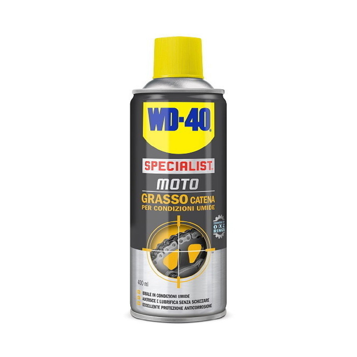 Grasa lubricante para cadenas de motocicleta WD-40 para condiciones húmedas (400 ml)