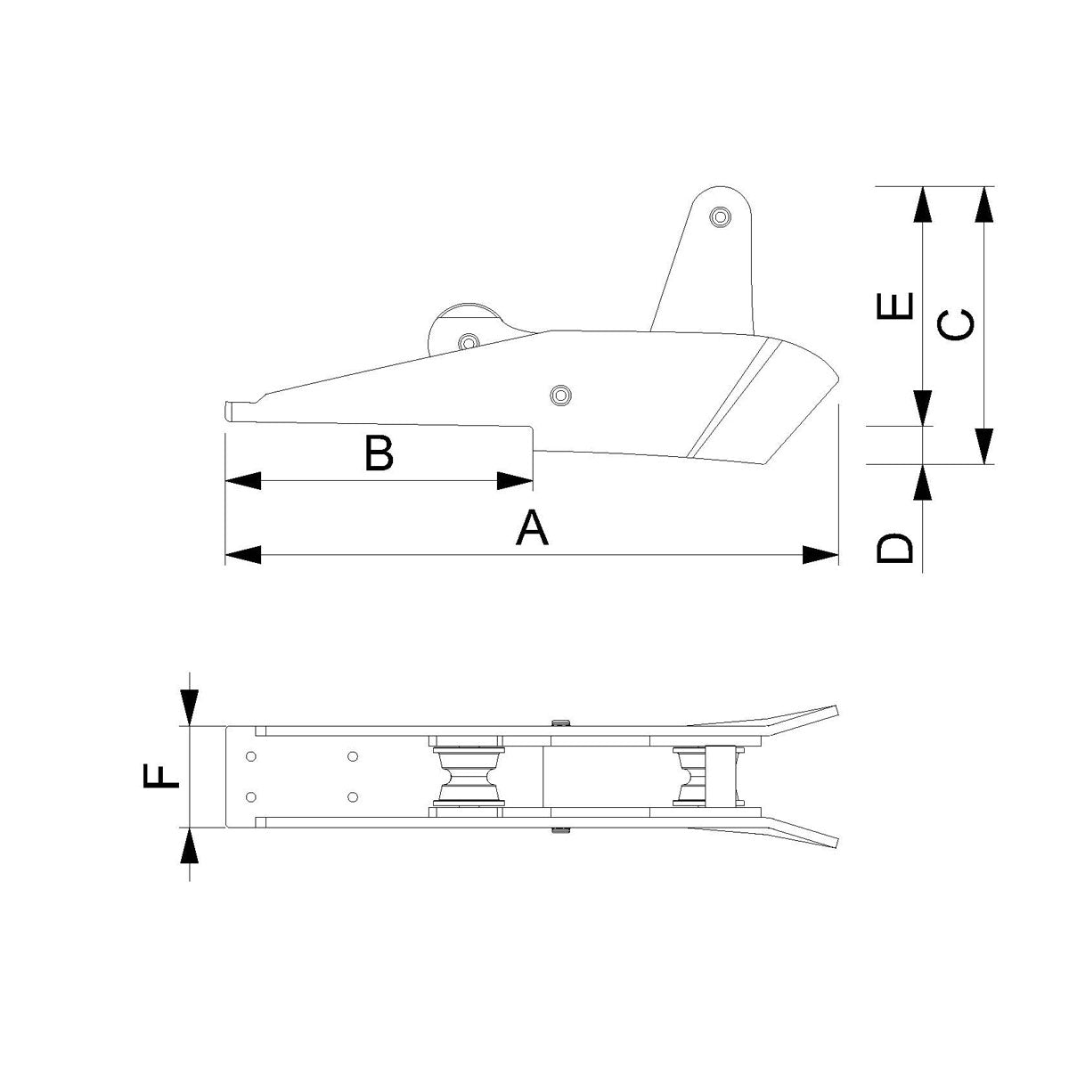 Trem 365mm tilting bow roller