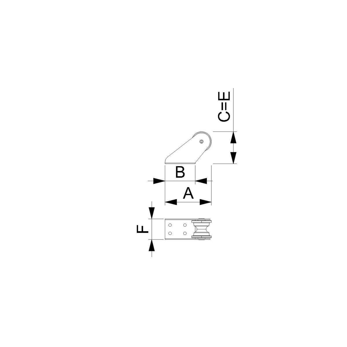 Trem Kleiner Bogenrolle A mm 155 B mm 101 C mm 70 L mm 50