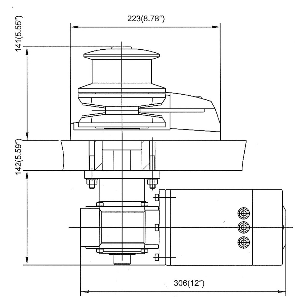 Trem Aisi 316 anchor windlass with bell