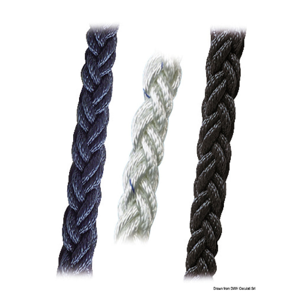 Trenza de poliéster de alta tenacidad Osculati Square Line de 8 hebras, paso largo, azul 06.458.12