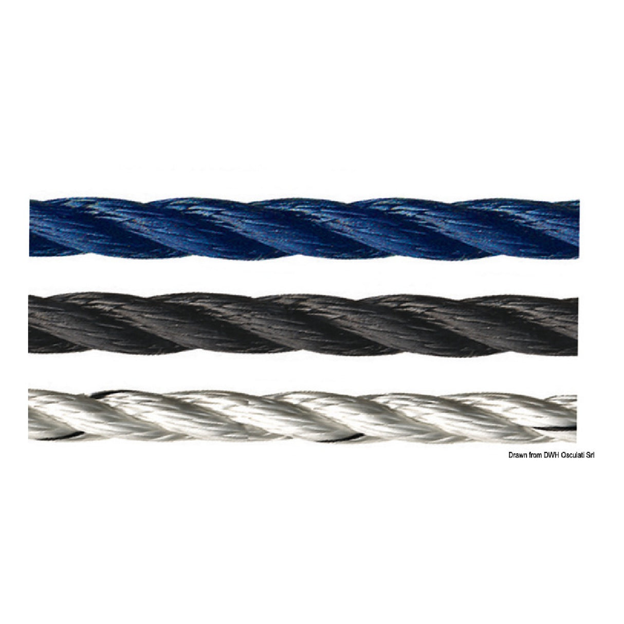 Líneas de amarre de poliéster azul Marlow