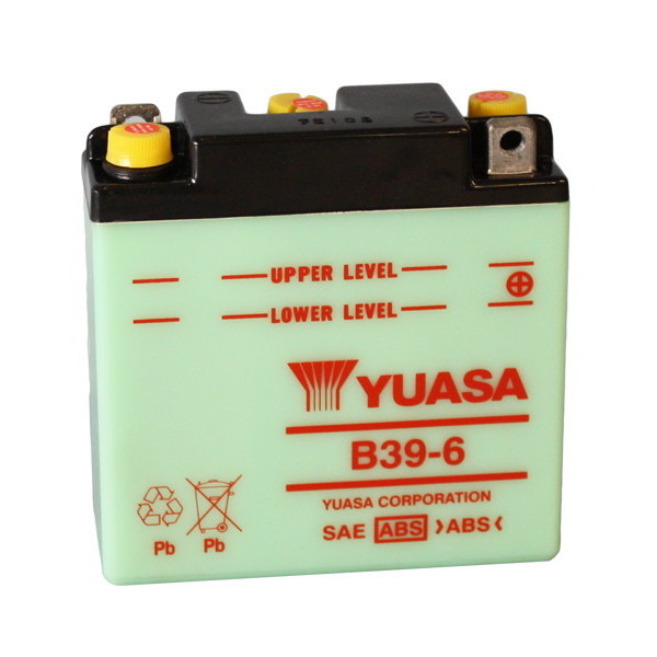 YUASA B39-6 6V/7Ah Motorradbatterie (ohne Säure)