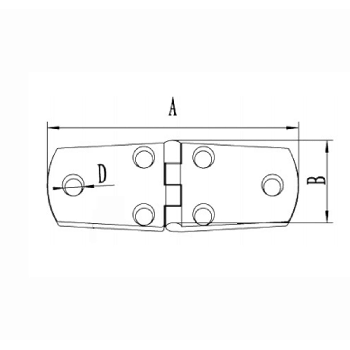 Bisagra Trem de acero inoxidable 101x38 mm